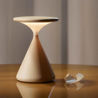 Rechargeable Cordless LED Table Lamp – Modern Hourglass Design, Dimmable