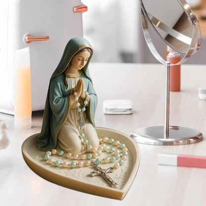 Elegant Mary Motif Rosary Holder for Spiritual Storage