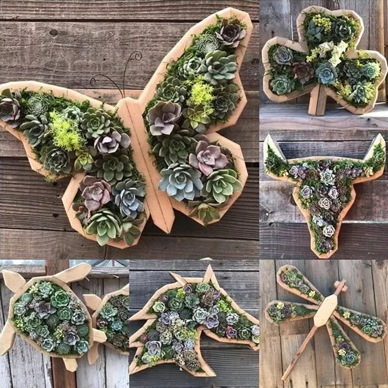 Succulent Garden Arrangement with Animal Figurines