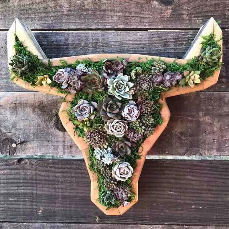Succulent Garden Arrangement with Animal Figurines