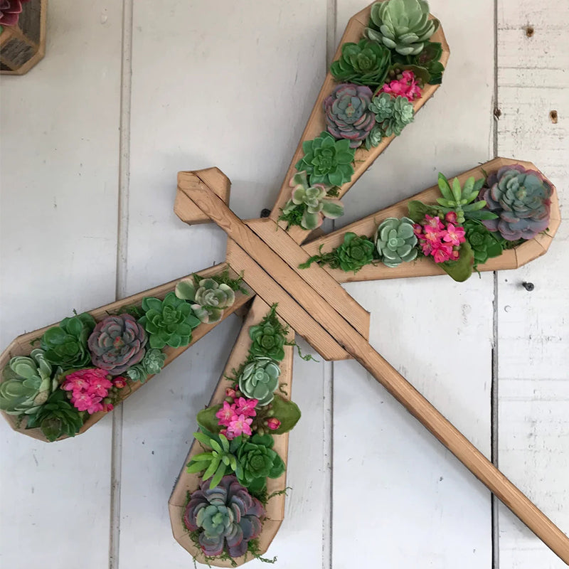 Succulent Garden Arrangement with Animal Figurines