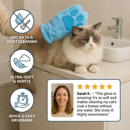 Microfiber Glove for Animal Care – Dry Bath Towel & Coat Cleaning for Cats