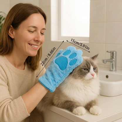 Microfiber Glove for Animal Care – Dry Bath Towel & Coat Cleaning for Cats