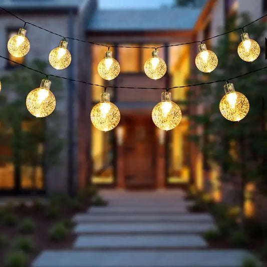 Outdoor Decorative LED String Lights Powered by Solar Energy