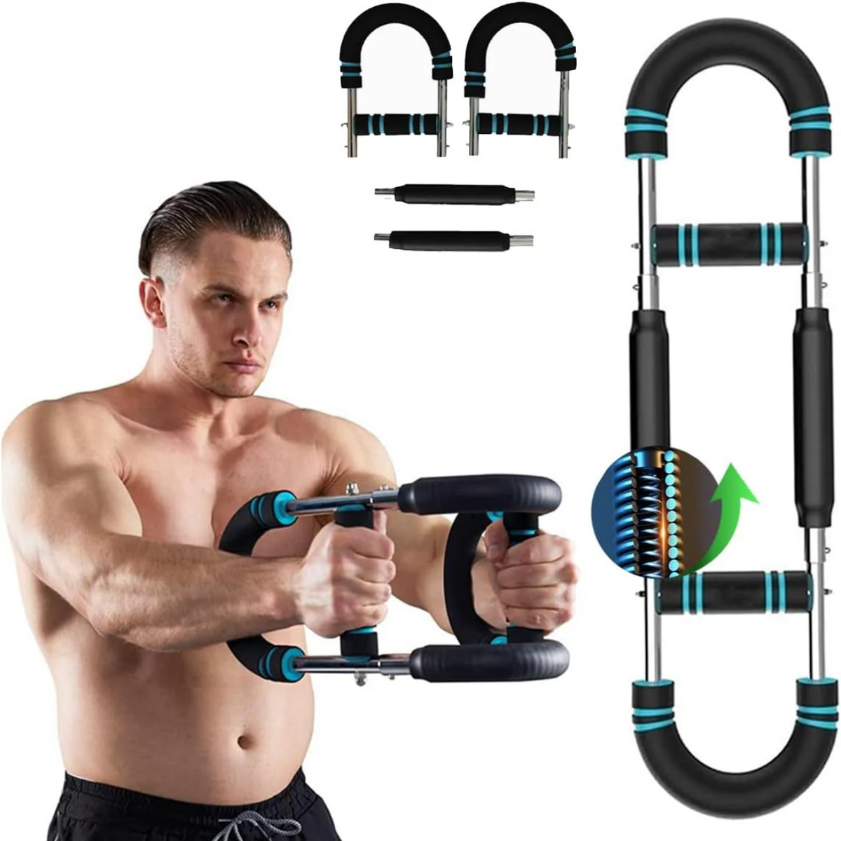 Chest and Shoulder Resistance Trainer with Adjustable Spring Tension