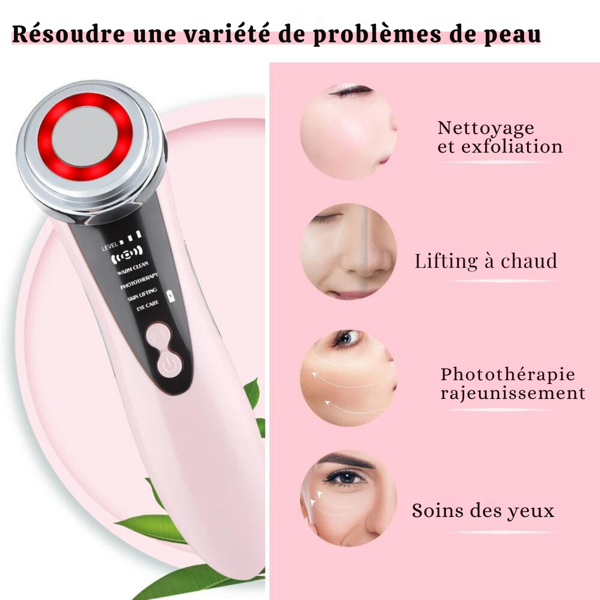 Facial Massage Device with 5 Functions for Anti-Aging Treatment