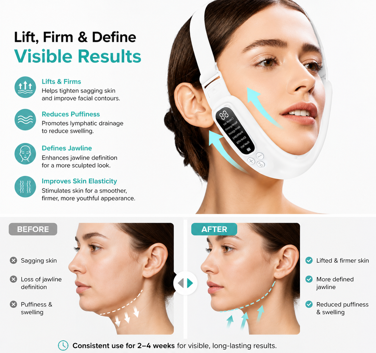 Facial Device for Lifting and Massage - Anti-Aging Treatment for Smooth Skin