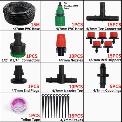 DIY Drip Irrigation Kit for Gardens | Adjustable Emitters | Range 10-30 m