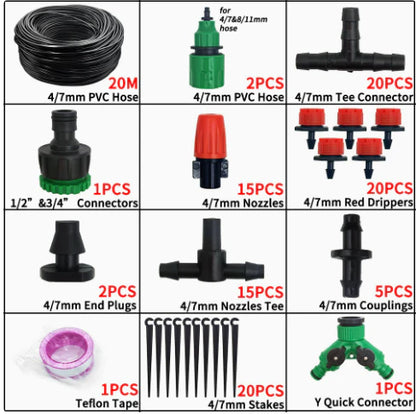 DIY Drip Irrigation Kit for Gardens | Adjustable Emitters | Range 10-30 m