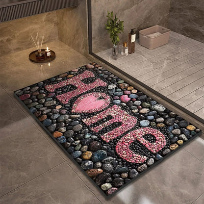 Non-Slip Rubber Backed Earth Bath Mat – Highly Absorbent Design