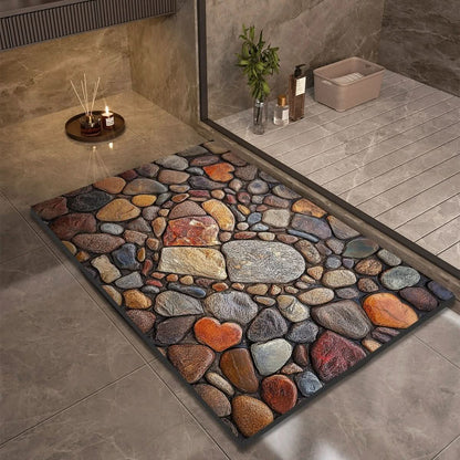 Non-Slip Rubber Backed Earth Bath Mat – Highly Absorbent Design