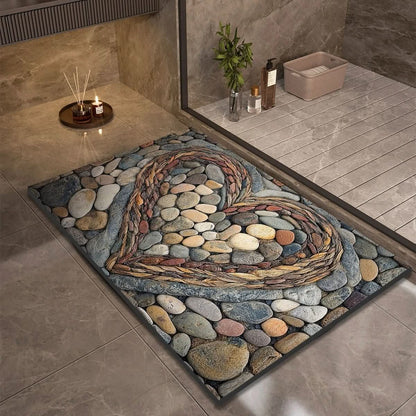 Non-Slip Rubber Backed Earth Bath Mat – Highly Absorbent Design