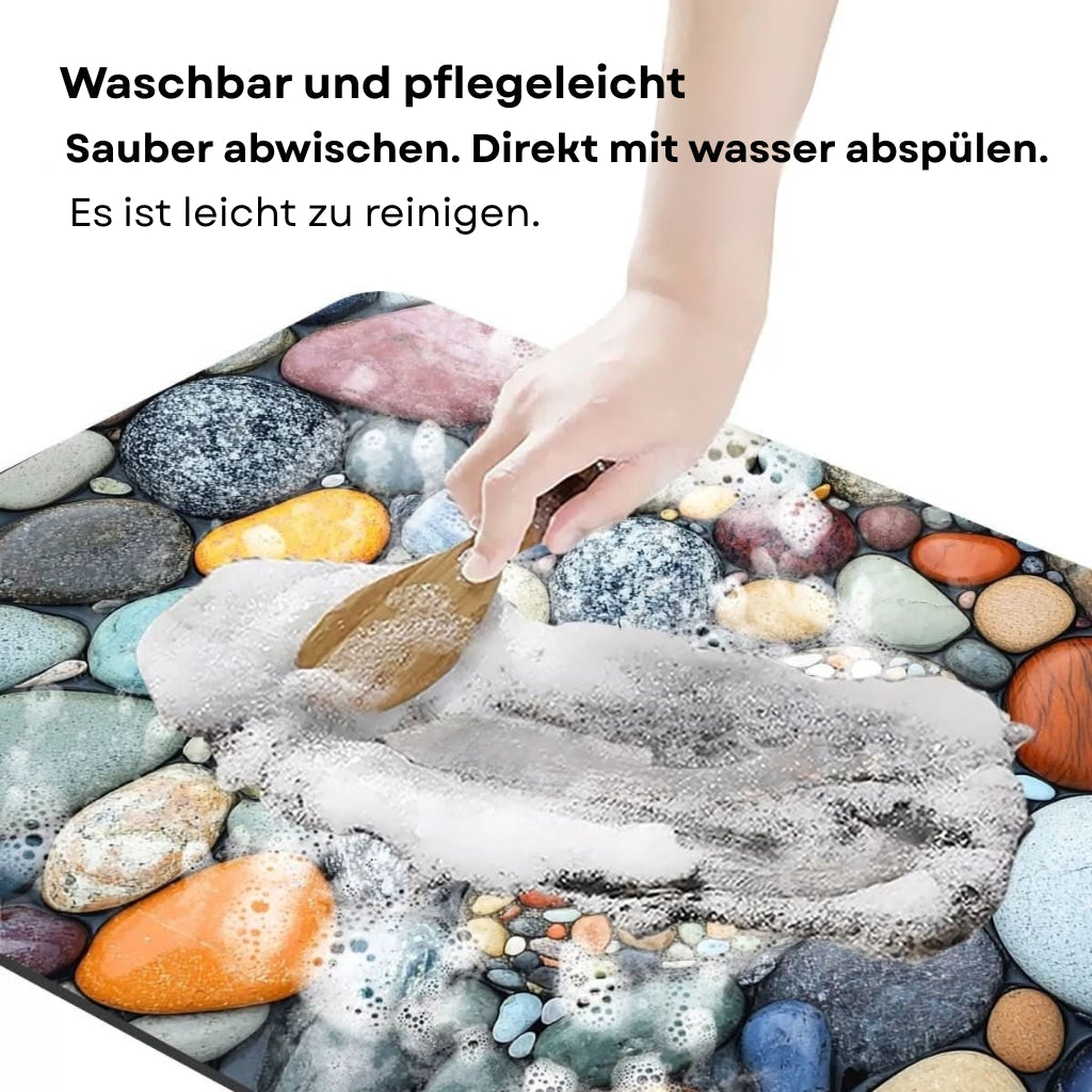 Non-Slip Rubber Backed Earth Bath Mat – Highly Absorbent Design