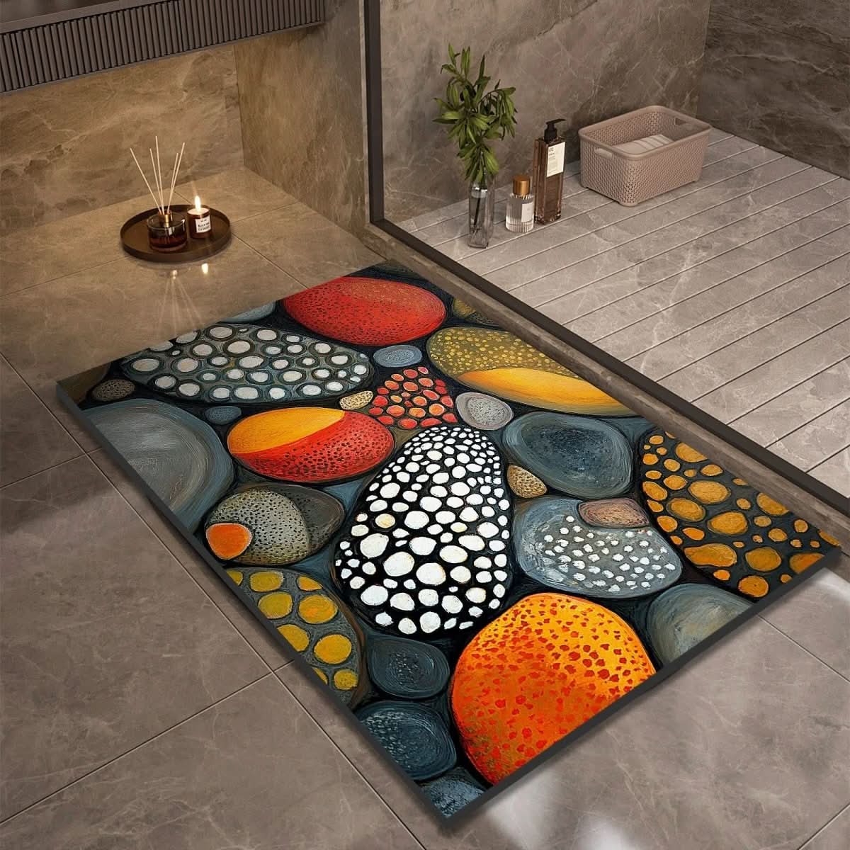 Non-Slip Rubber Backed Earth Bath Mat – Highly Absorbent Design