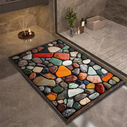 Quick-Drying Diatomaceous Earth Bath Mat – Non-Slip, Absorbent Stone Design for Bathroom, Shower, and Sink