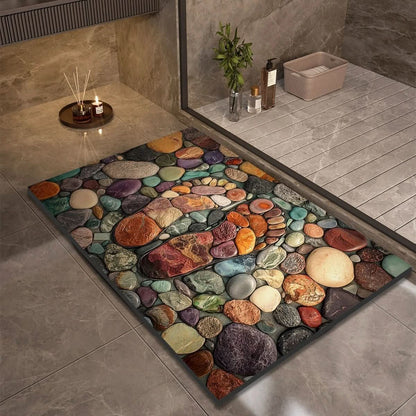 Quick-Drying Diatomaceous Earth Bath Mat – Non-Slip, Absorbent Stone Design for Bathroom, Shower, and Sink