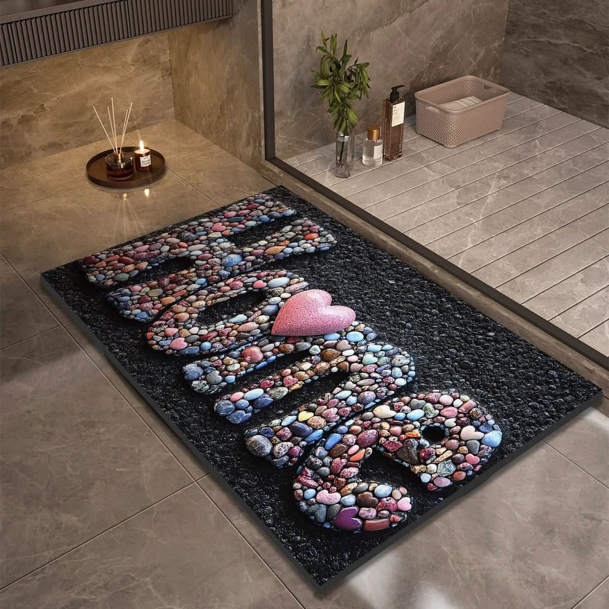 Quick-Drying Diatomaceous Earth Bath Mat – Non-Slip, Absorbent Stone Design for Bathroom, Shower, and Sink