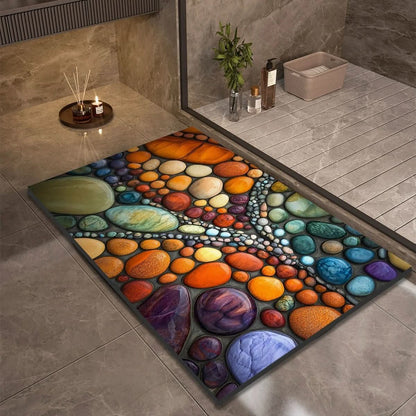 Quick-Drying Diatomaceous Earth Bath Mat – Non-Slip, Absorbent Stone Design for Bathroom, Shower, and Sink