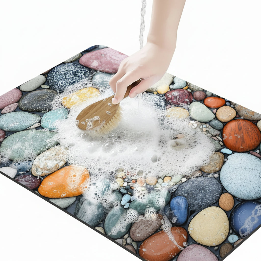 Quick-Drying Diatomaceous Earth Bath Mat – Non-Slip, Absorbent Stone Design for Bathroom, Shower, and Sink