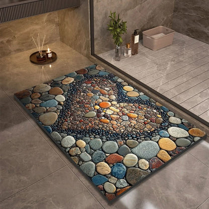 Quick-Drying Diatomaceous Earth Bath Mat – Non-Slip, Absorbent Stone Design for Bathroom, Shower, and Sink
