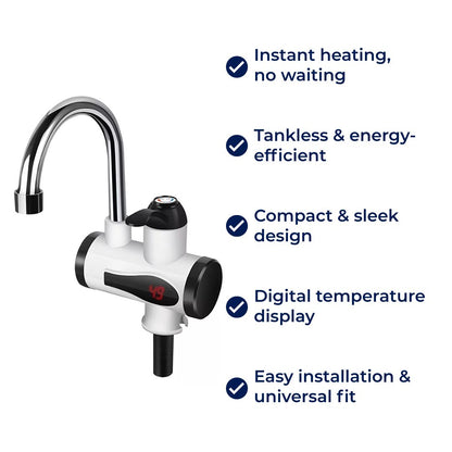Compact Tankless Instant Hot Water Faucet – Energy-Efficient for Kitchens & Bathrooms