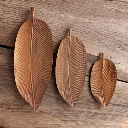 Wooden Serving Tray in Leaf Shape Made from Arborwood