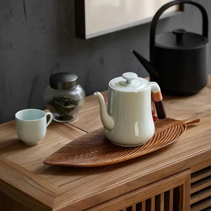Wooden Serving Tray in Leaf Shape Made from Arborwood