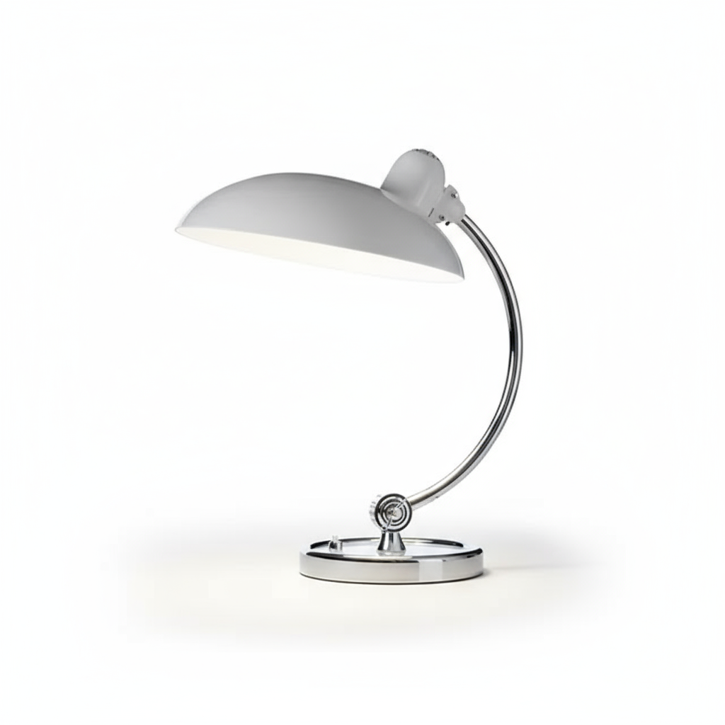 Bauhaus Style Iron Table Lamp with Soft Ambient Lighting