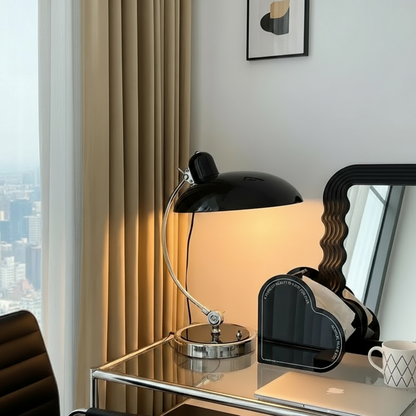 Bauhaus Style Iron Table Lamp with Soft Ambient Lighting