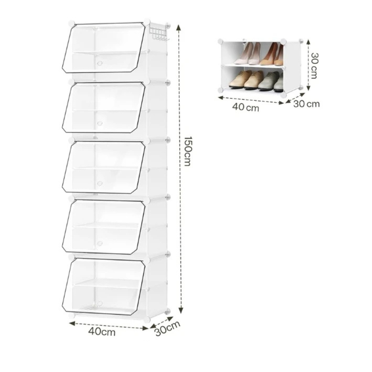 Modular Shoe Storage Cabinet - Foldable and Space-Saving Design