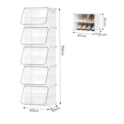 Modular Shoe Storage Cabinet - Foldable and Space-Saving Design