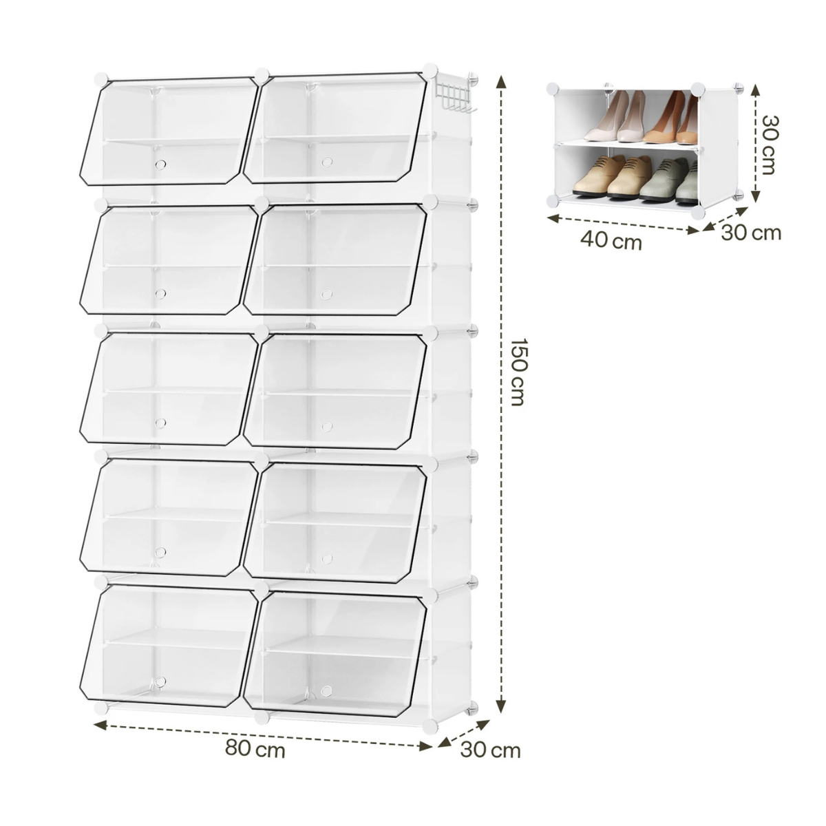 Modular Shoe Storage Cabinet - Foldable and Space-Saving Design