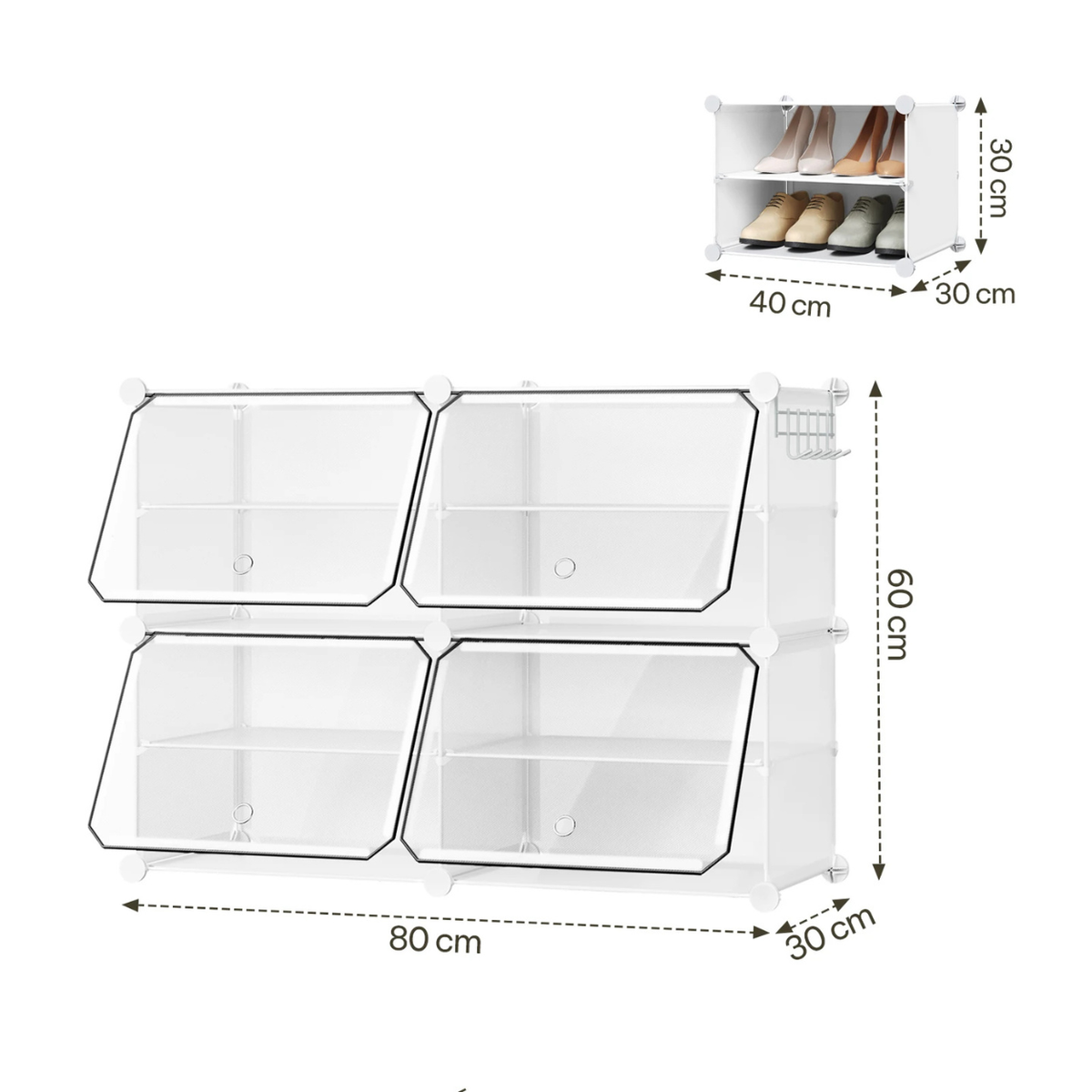 Modular Shoe Storage Cabinet - Foldable and Space-Saving Design