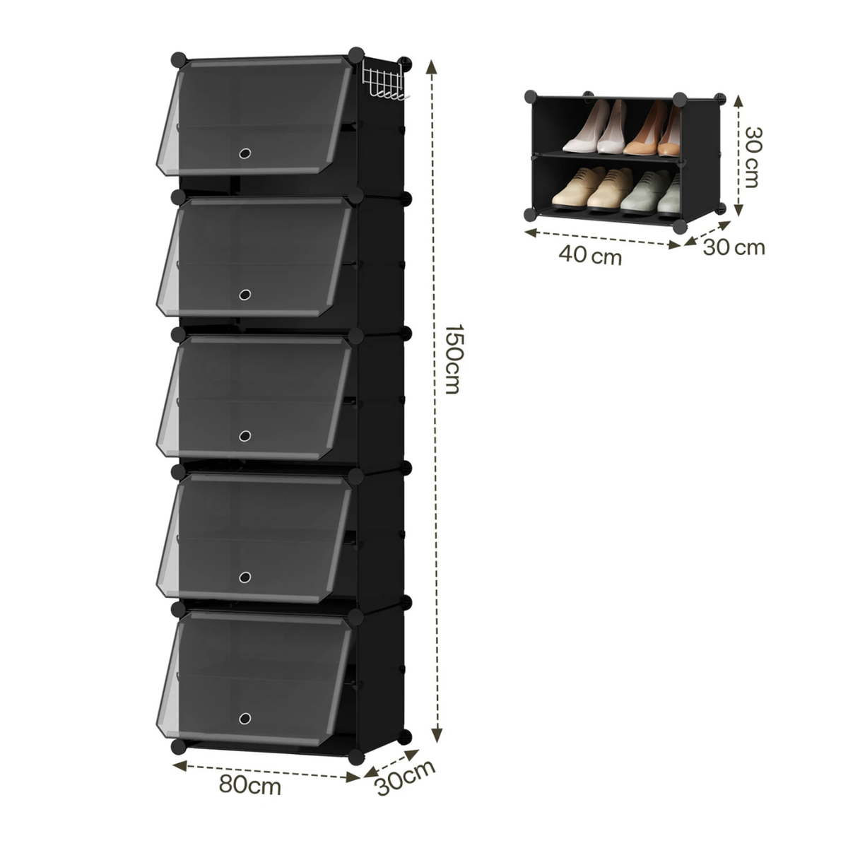 Modular Shoe Storage Cabinet - Foldable and Space-Saving Design