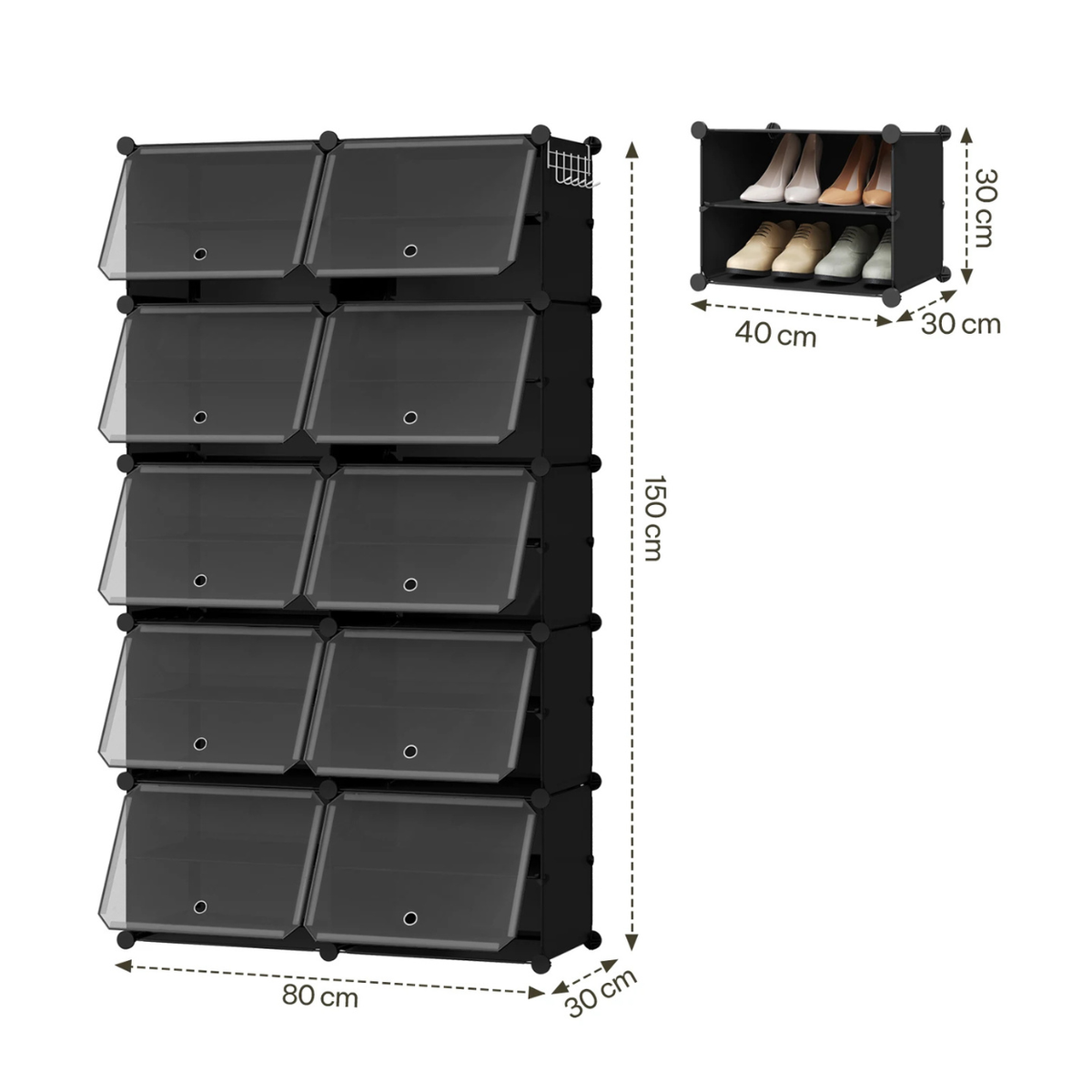 Modular Shoe Storage Cabinet - Foldable and Space-Saving Design
