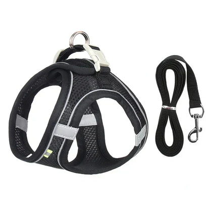 Adjustable Reflective Cat Harness with Leash for Adventurous Pets