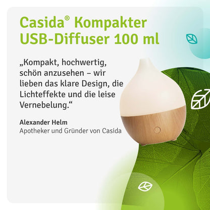 Compact USB Aroma Diffuser with LED Light for Essential Oils