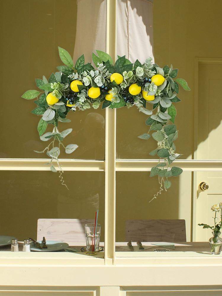 Decorative Lemon Wreath for Home Decor