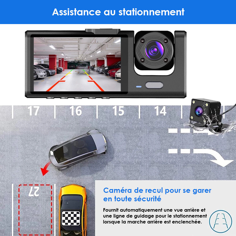 Full HD Dash Cam with Dual Front and Rear View
