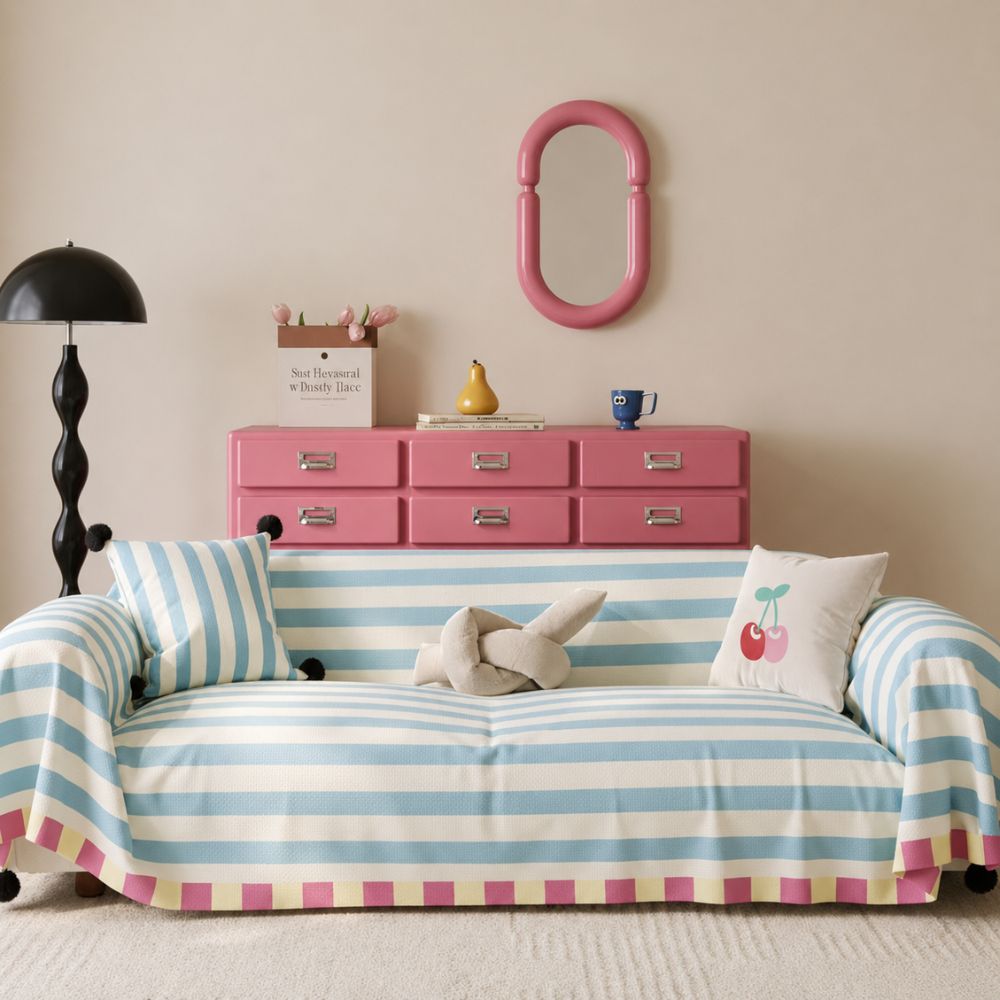 Charming Striped Sofa Protector for a Fresh Look