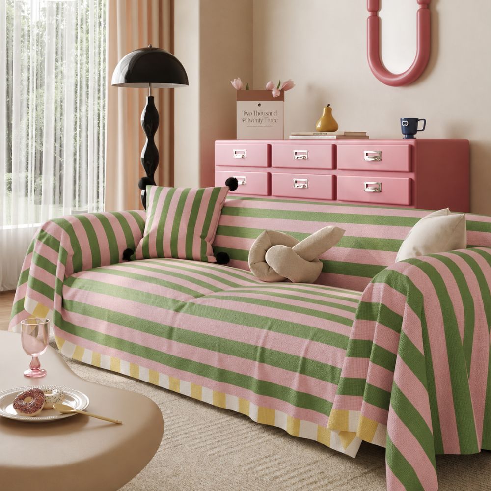 Charming Striped Sofa Protector for a Fresh Look