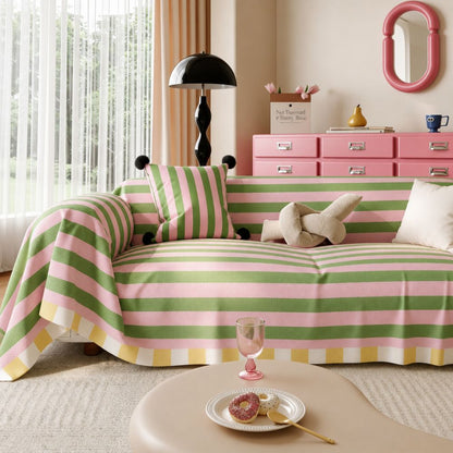 Charming Striped Sofa Protector for a Fresh Look