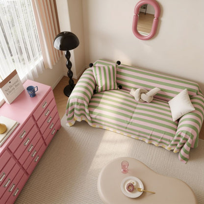 Charming Striped Sofa Protector for a Fresh Look