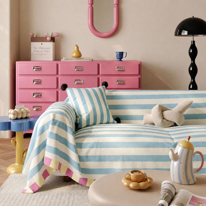 Charming Striped Sofa Protector for a Fresh Look