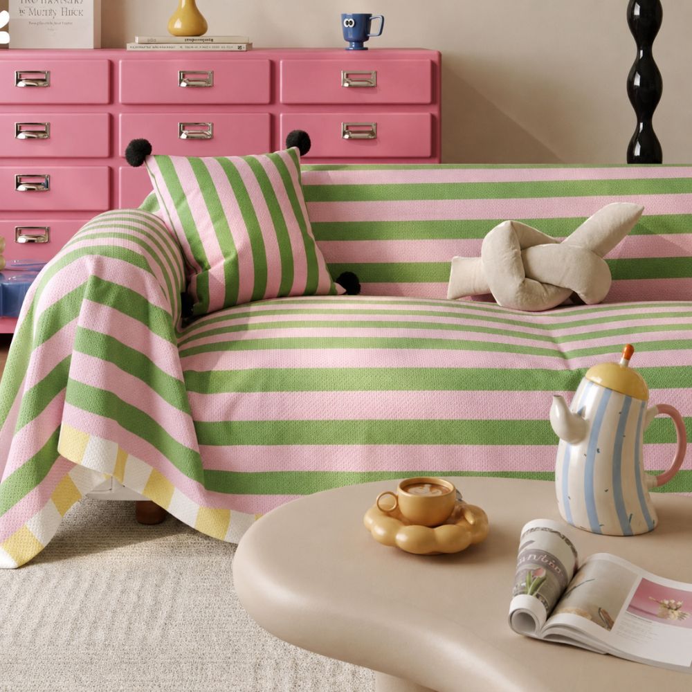 Charming Striped Sofa Protector for a Fresh Look