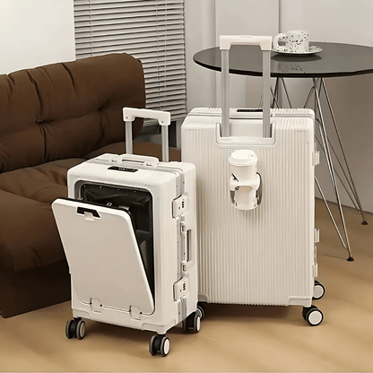 Hard Shell Carry-On Suitcase with Aluminium Frame – 20 Inch, 40L, Laptop Compartment & USB Ports