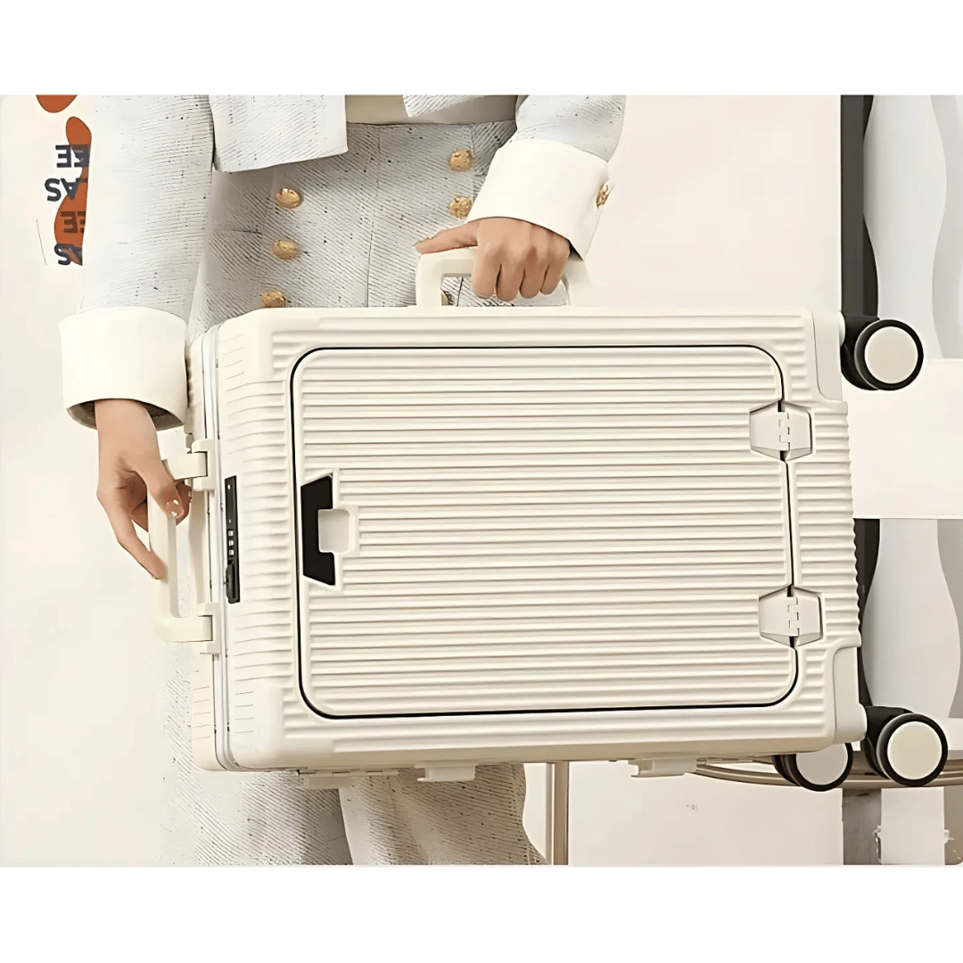 Hard Shell Carry-On Suitcase with Aluminium Frame – 20 Inch, 40L, Laptop Compartment & USB Ports