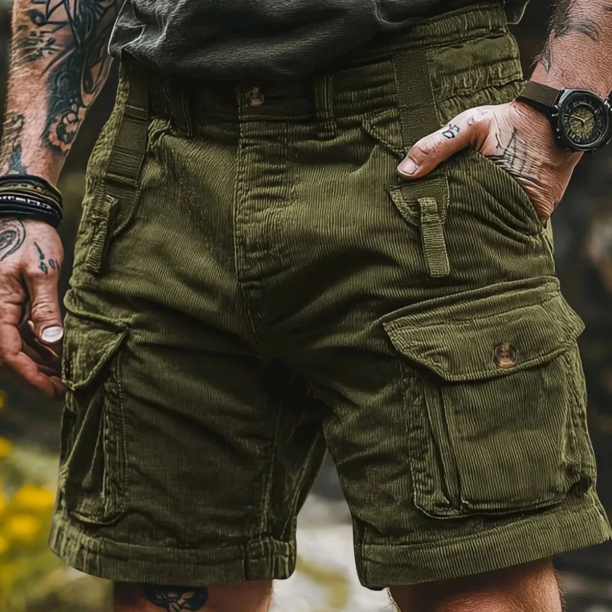 Casual Daily Wear Bermuda Shorts – Retro Style Design