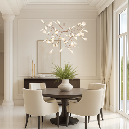LED Pendant Light in Pink and Gold Design