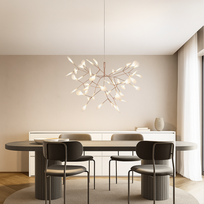 LED Pendant Light in Pink and Gold Design
